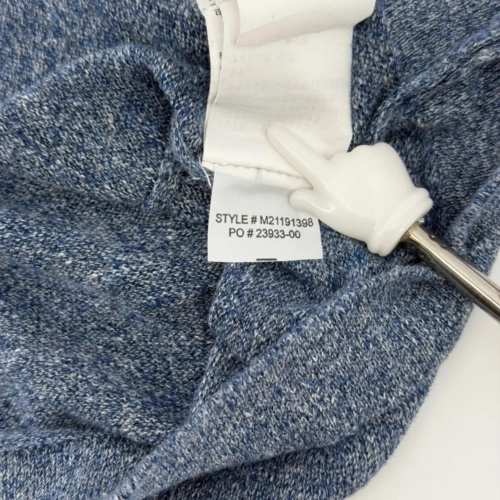 prAna Crewneck Sweater Mens XL Blue Heather Organic‎ Cotton Raglan Long Sleeve